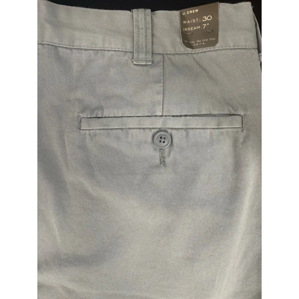 NWT J.Crew Stanton Chino Shorts Mens 30 Faded Green Cotton Twill 7” Inseam